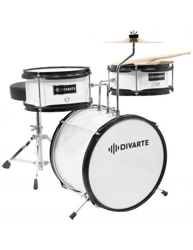 3 dalių vaikiškų būgnų komplektas Divarte Kid Drumset WH