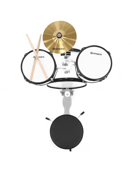 3 dalių vaikiškų būgnų komplektas Divarte Kid Drumset WH