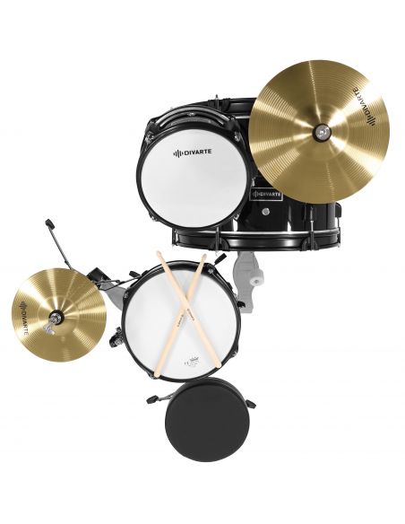 3 dalių vaikiškų būgnų komplektas Divarte Juinior DrumSet BK