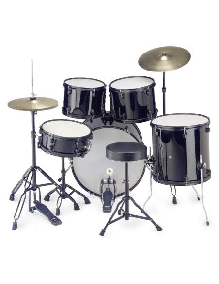 5-piece, 6-ply basswood, 22" standard drum set with hardware & cymbals