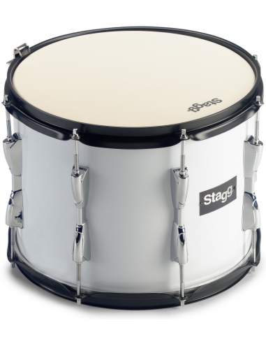 14 x 12" marching tenor drum, white, with strap