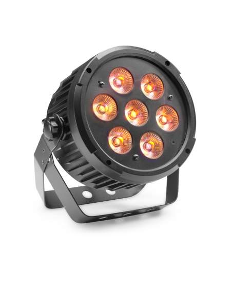 King Par with 7 x 8-watt RGBWAUV (6 in 1) LED