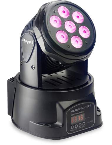 LED moving head with 7 x 10-watt RGBW 4-in-1 LED (HeadBanger XT)