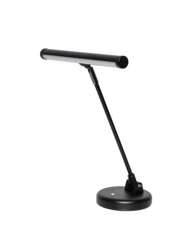 Black battery-powered or mains-operated LED piano or desk lamp