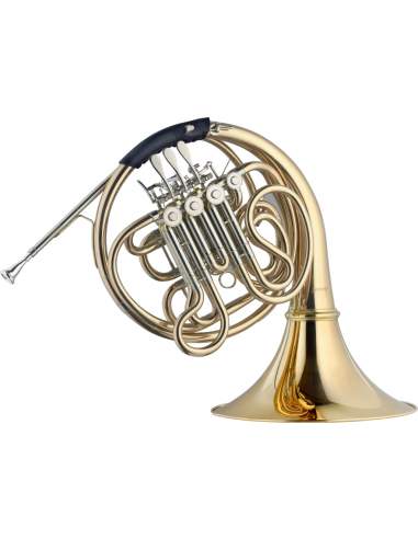 F/Bb Double Horn, 4 rotary valves, body in gold brass