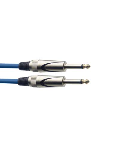 Instrument cable, jack/jack (m/m), 6 m (20"), heavy-duty connectors, blue, S-series