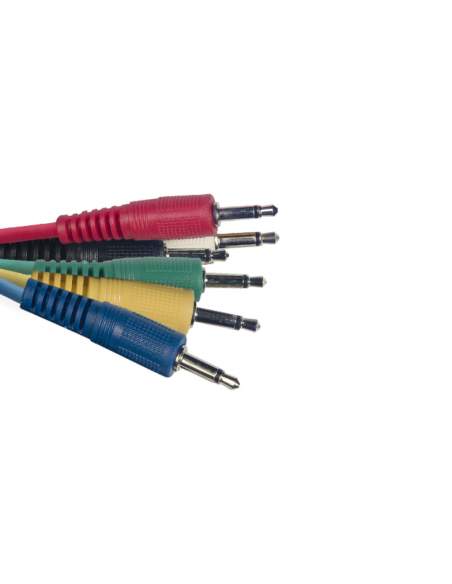 Mono patch cable, 6 x jack/jack (m/m), 60 cm (2'), moulded plastic