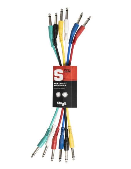 Mono patch cables 6 pcs Stagg SPC030 E 30 cm