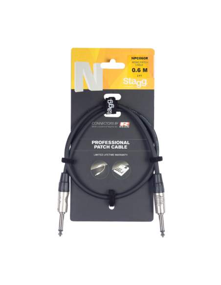 Patch cable, jack/jack (m/m), mono, 30 cm (1')