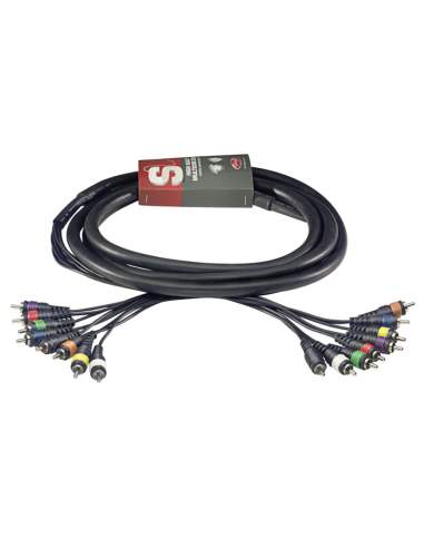 3 m/10 ft. Multicore Cable - 8 x m. RCA/8 x m