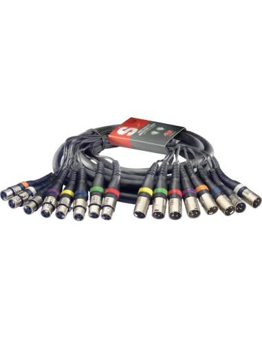 5 m/15 ft. Multicore Cable - 8 x f. XLR/8 x m