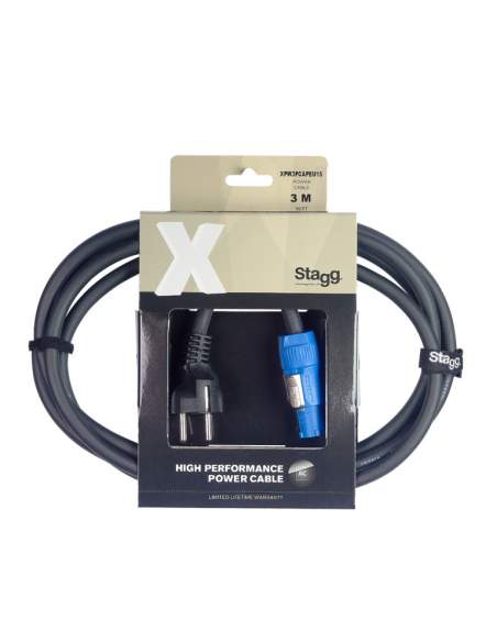 X series power cable, powerCON A/Schuko (m/m), 1.5 m (5')