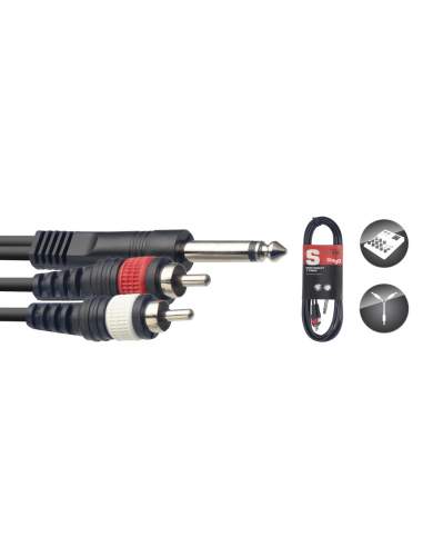 Audio kabelis Jack-2xRCA Stagg SYC3/P2CM E, 3 m