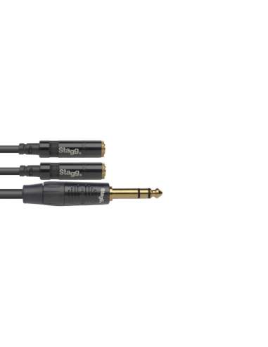 N series adapter Y cable, jack/mini jack (m/f), stereo, 10 cm (0.3')