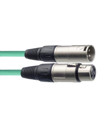 Microphone cable, XLR/XLR (m/f), 10 m (33'), green