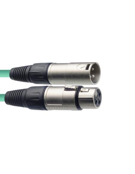 Microphone cable, XLR/XLR (m/f), 10 m (33'), green