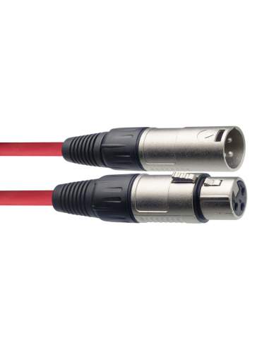 Microphone cable, XLR/XLR (m/f), 10 m (33'), red