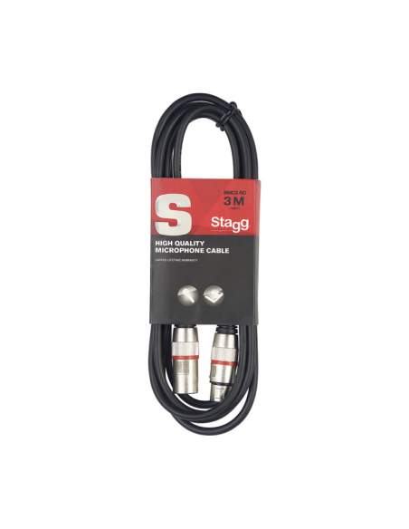 Audio kabelis XLR/XLR (m/f) Stagg SMC3 RD, 3 m