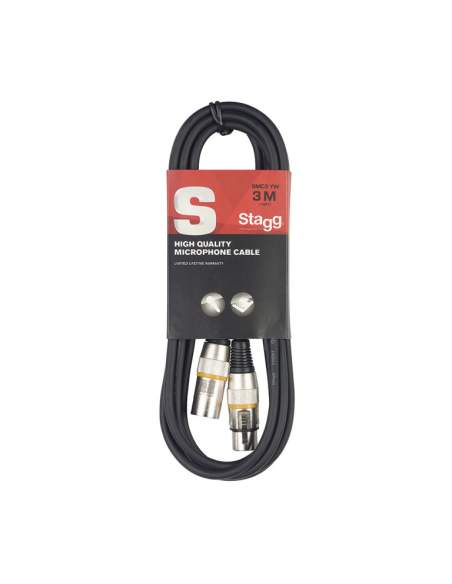 Audio cable Stagg SMC3 YW, 3 m, yellow ring