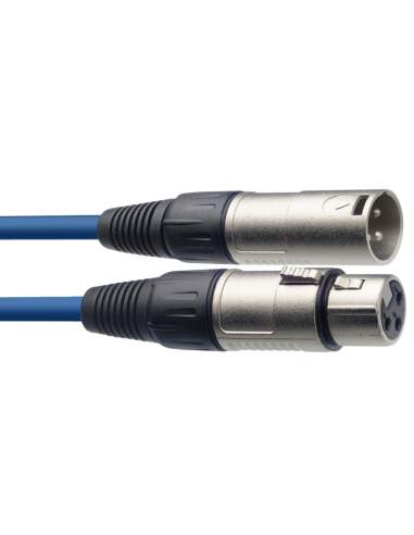 Microphone cable, XLR/XLR (m/f), 3 m (10'), blue