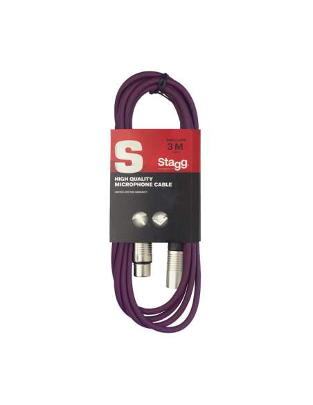 Microphone cable, XLR/XLR (m/f), 3 m (10'), purple