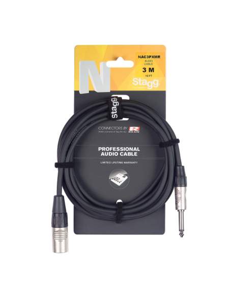 Audio kabelis XLR/mono Jack (m/m) Stagg NAC1PXMR, 1 m