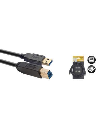 USB 3.0 kabelis A/B (m/m) Stagg NCC3U3AU3B, 3 m