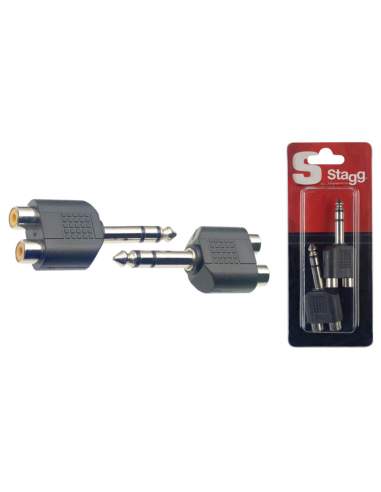 Adapteris 2 x RCA/stereo jack (f/m) Stagg AC-2CFPMSH, 2 vnt.