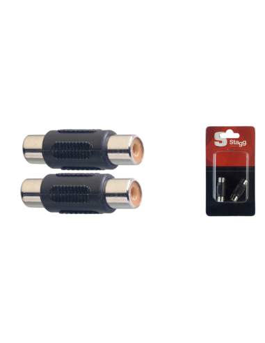 2x Female RCA/female RCA adaptor in blister packaging