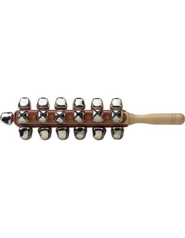 Set of sleigh bells on a stick, 25 bells