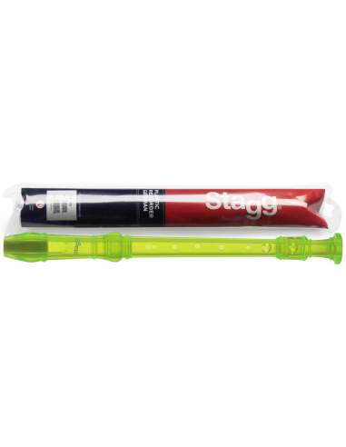 Soprano recorder with German fingering, translucent green