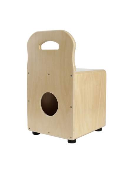 Basswood kid's cajón with EasyGo backrest, blue front board