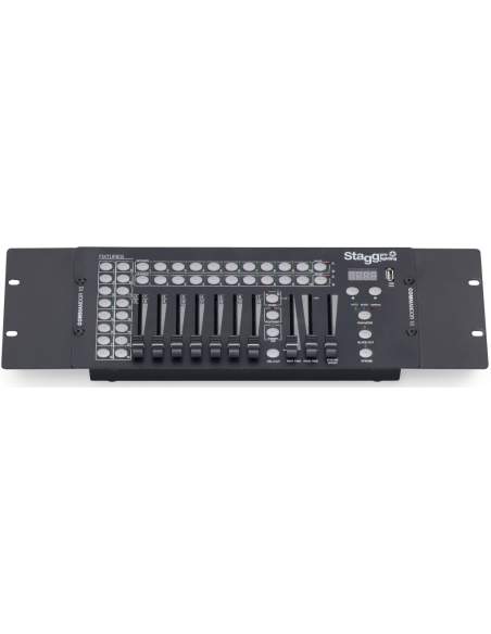 16-fixture DMX light controller with 14 channels per fixture