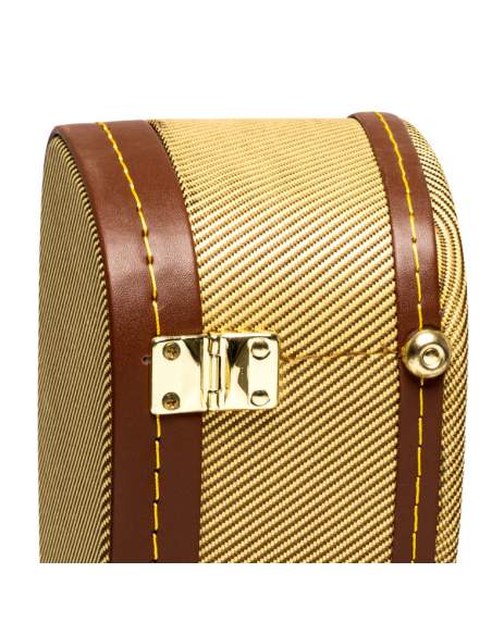 Vintage-style series gold tweed deluxe hardshell case for concert ukulele