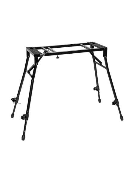 Adjustable mixer or keyboard stand with sloped legs