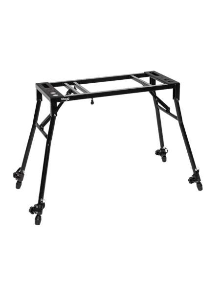 Adjustable mixer or keyboard stand with sloped legs