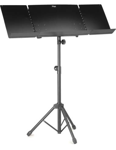 Orchestral music stand with plain metal music rest and expandable sides