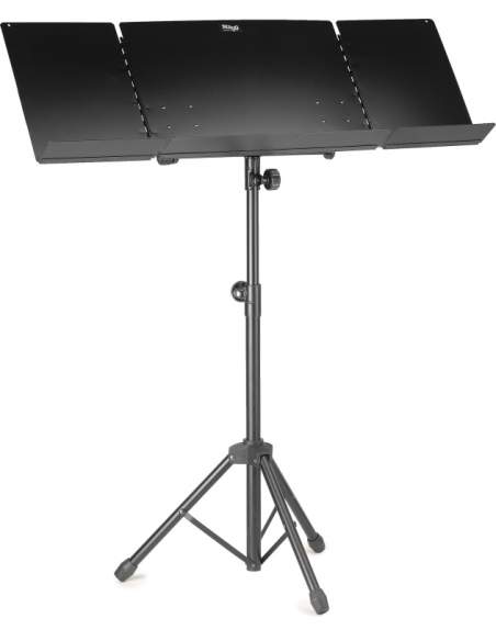 Orchestral music stand with plain metal music rest and expandable sides