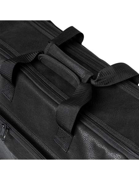 Bag for 3 trumpets, faux leather, black