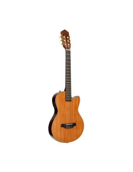 4/4 cutaway electric classical guitar with solid body, natural colour