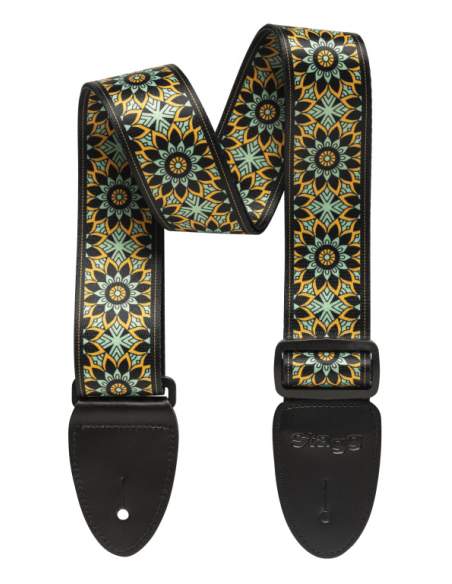 Terylene guitar strap with Mandala pattern