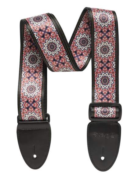 Terylene guitar strap with Mandala pattern