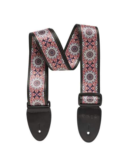 Terylene guitar strap with Mandala pattern