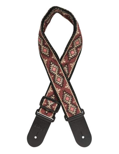 Woven nylon guitar strap, diamond pattern