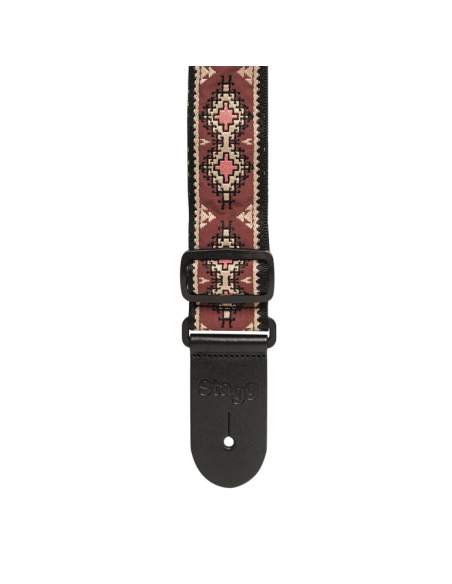 Woven nylon guitar strap, diamond pattern