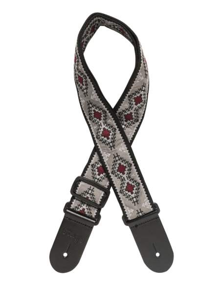 Woven nylon guitar strap, diamond pattern