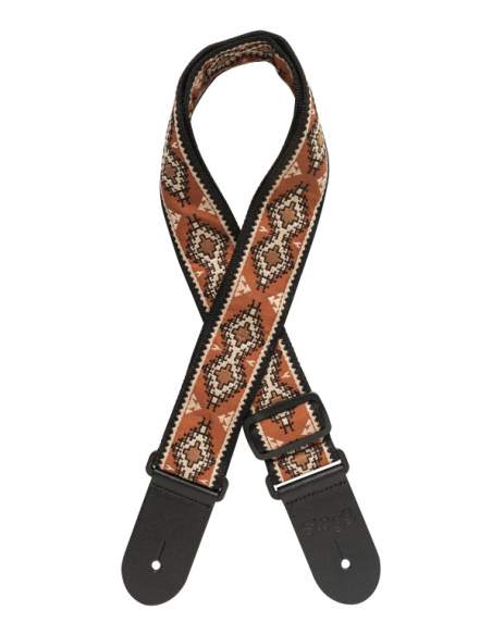 Woven nylon guitar strap, diamond pattern