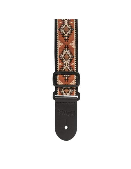 Woven nylon guitar strap, diamond pattern