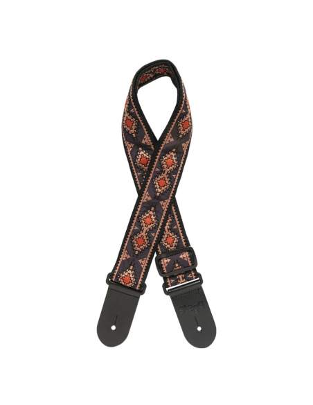 Woven nylon guitar strap, diamond pattern