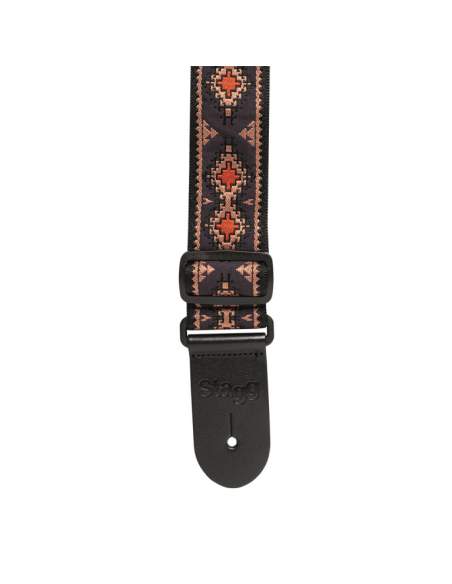 Woven nylon guitar strap, diamond pattern